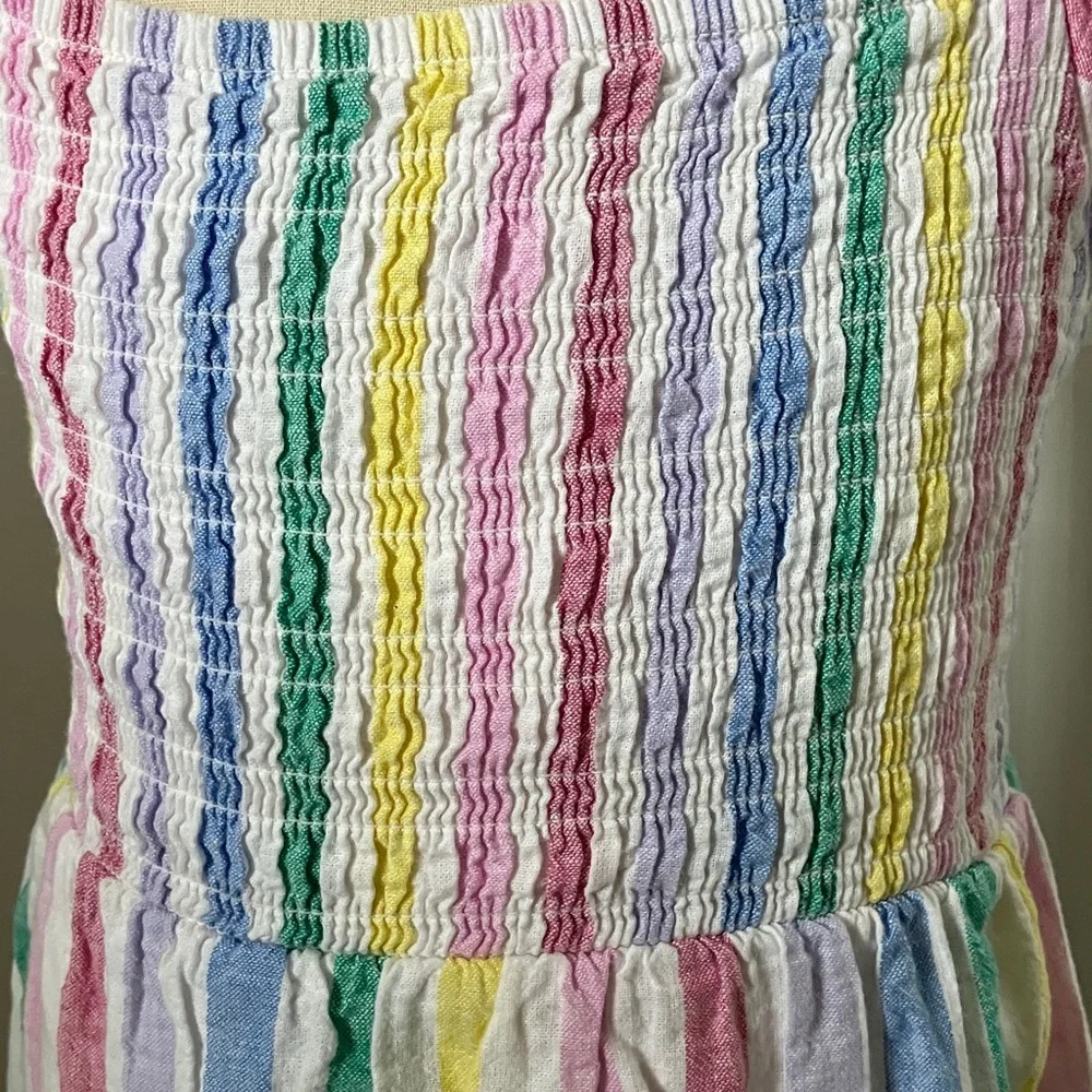 GAP Girls Multi Striped Cotton Midi Dress | L